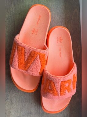 Adidas IVY PARK size US 10 Neon Coral Slide Sandals